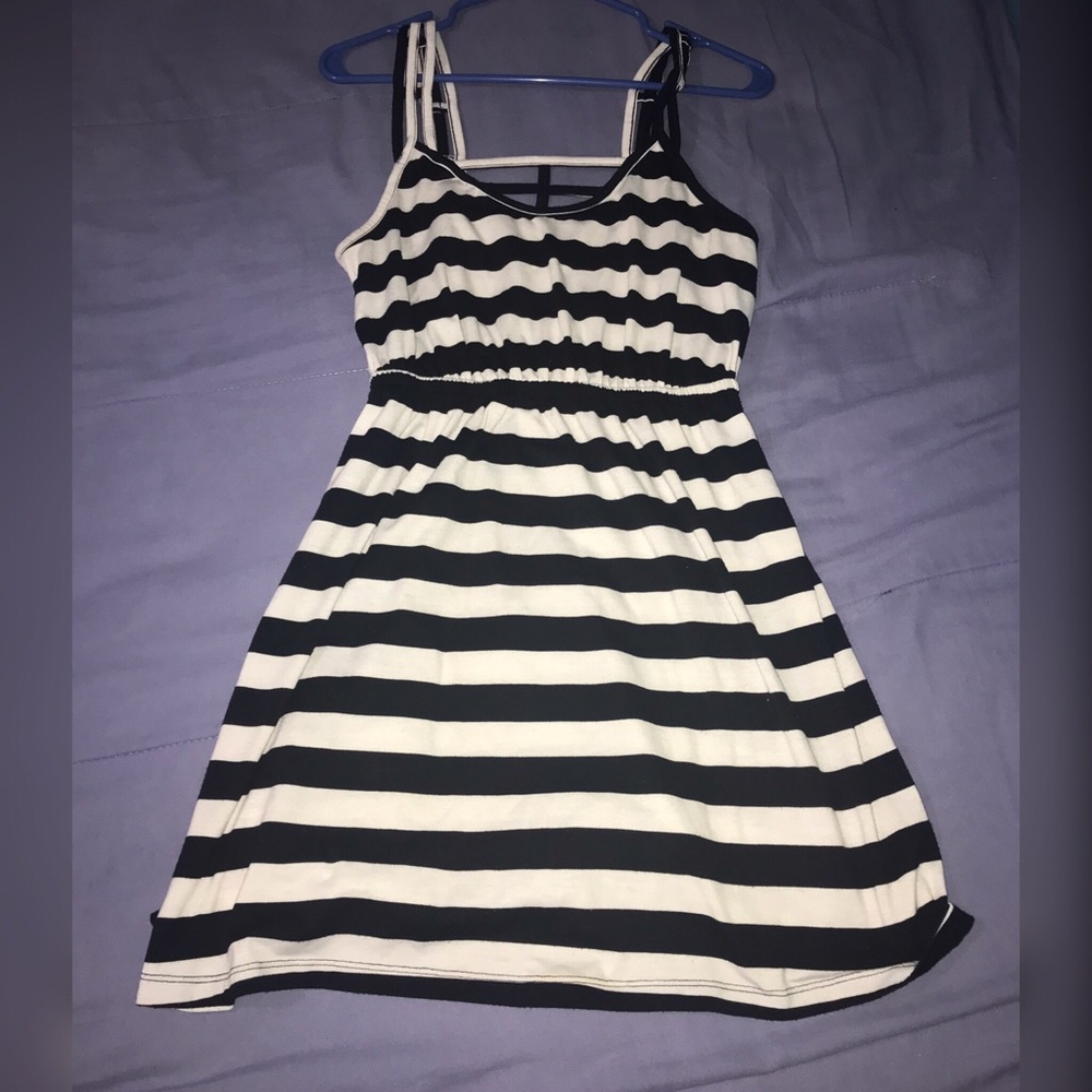 Black and white stripes dress
